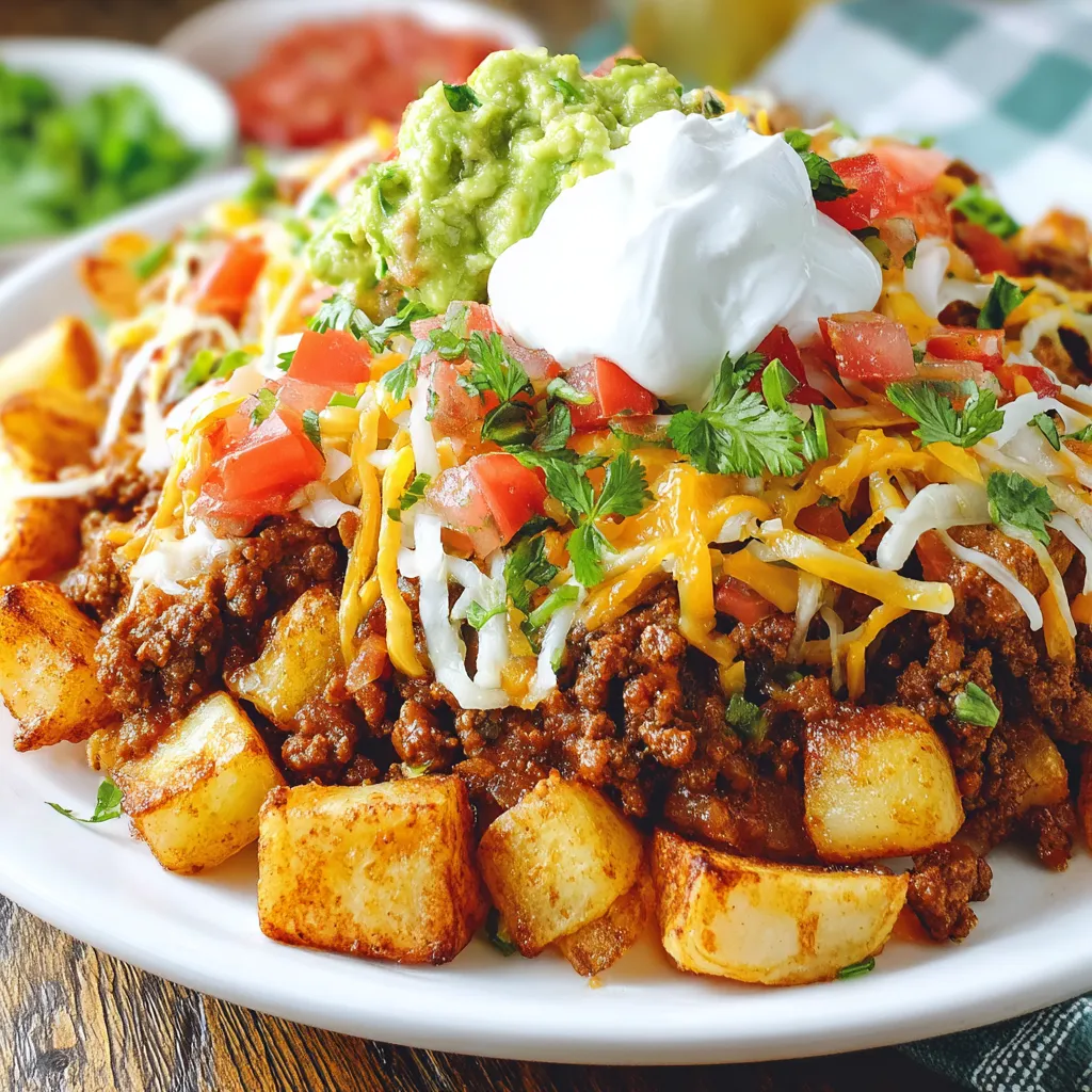 A plate of food with a white sauce on top.