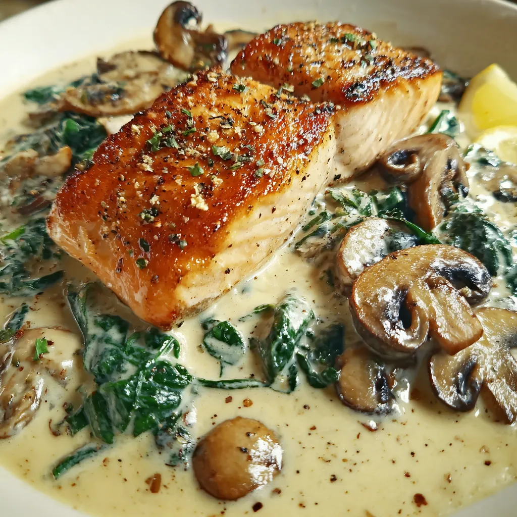 Pan-Seared Salmon Florentine – A Creamy, Comforting Seafood Classic