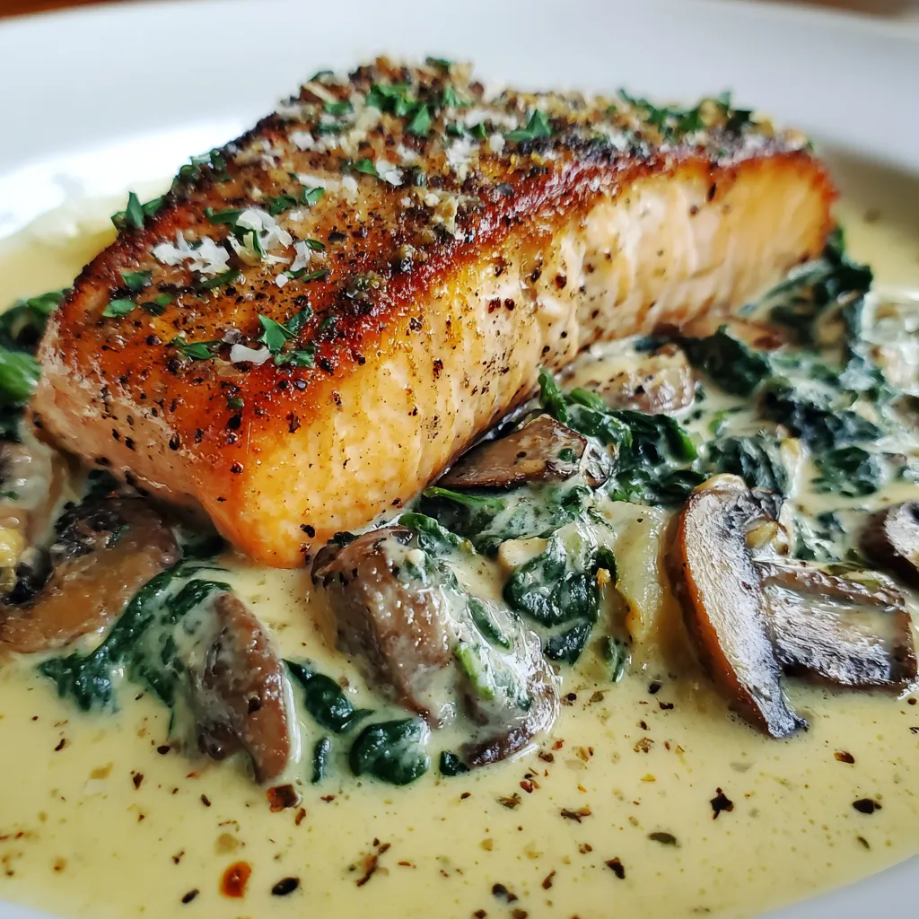 Pan-Seared Salmon Florentine – A Creamy, Comforting Seafood Classic