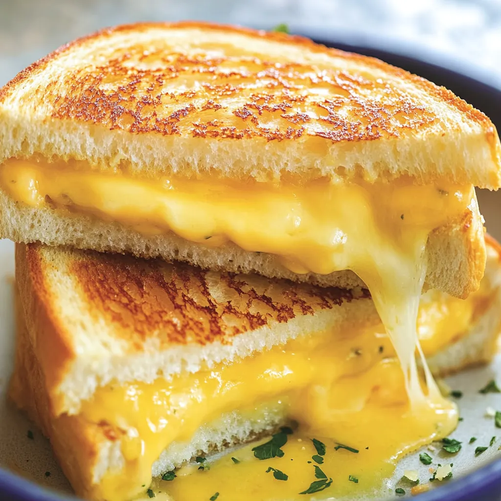 Garlic Bread Grilled Cheese Sandwiches