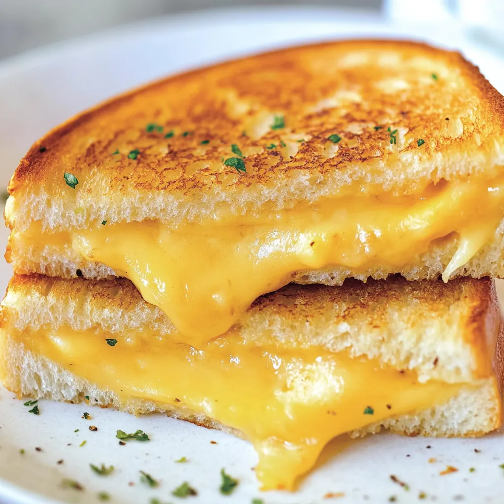 Garlic Bread Grilled Cheese Sandwiches