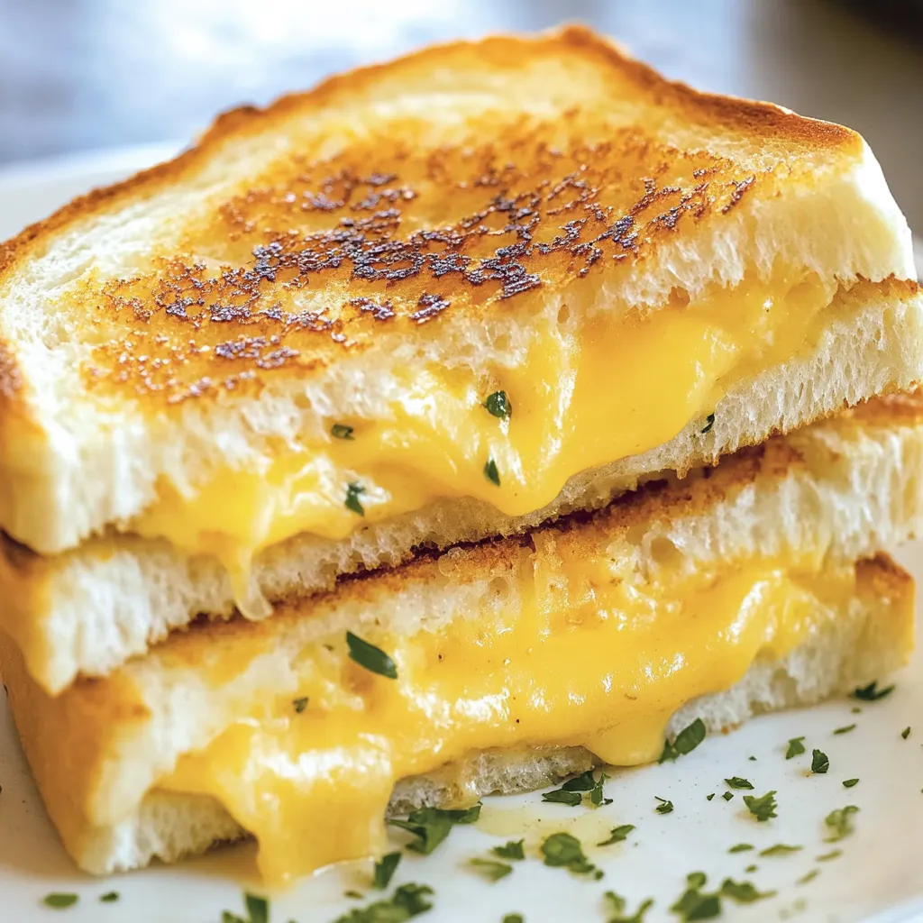Garlic Bread Grilled Cheese Sandwiches