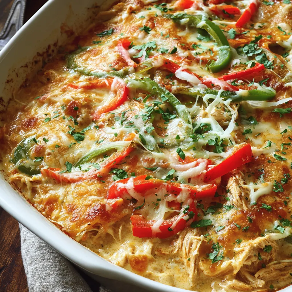 Creamy Chicken Fajita Casserole