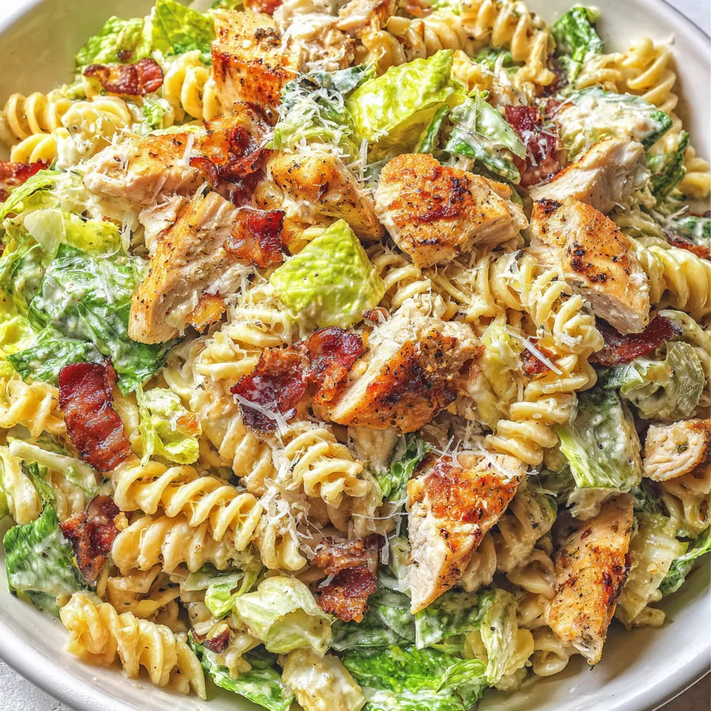 Chicken Caesar Pasta Salad (+Video)