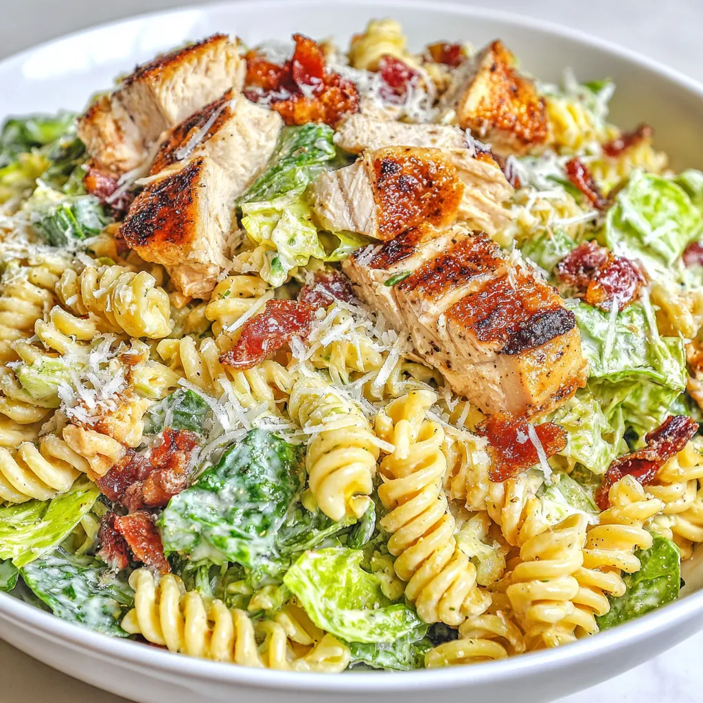Chicken Caesar Pasta Salad (+Video)