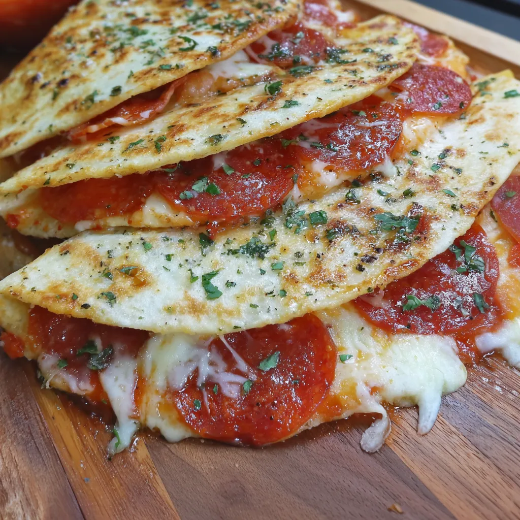 Pizza Quesadillas with Pepperoni