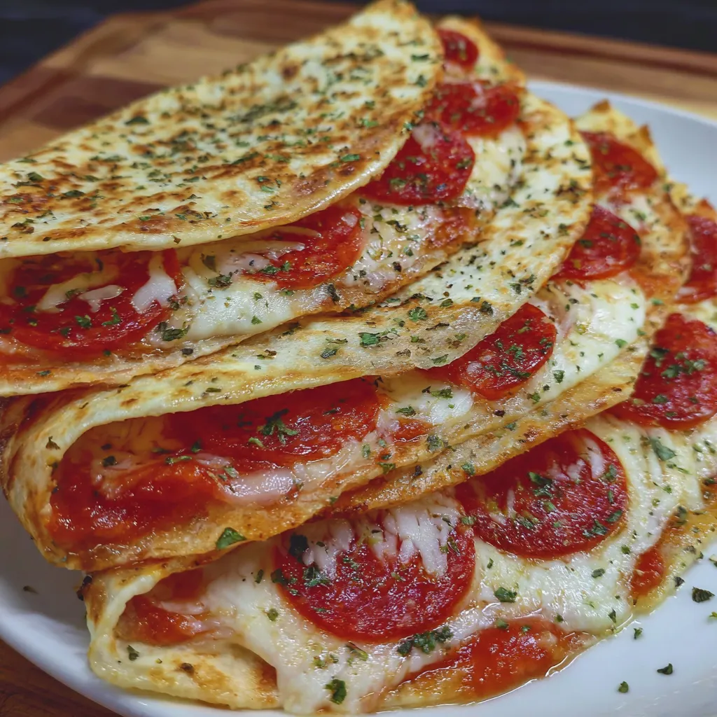 Pizza Quesadillas with Pepperoni