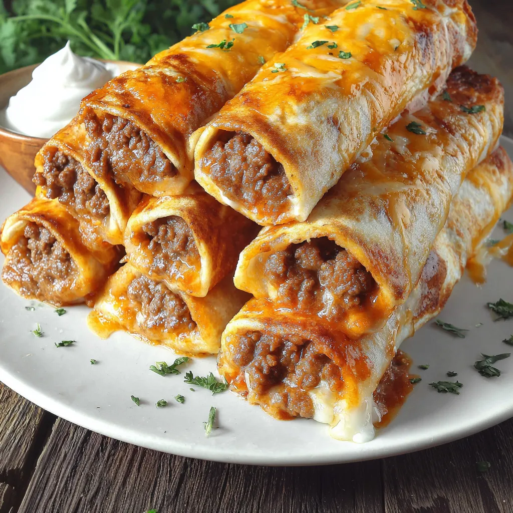 Crispy Beef and Cheese Chimichangas