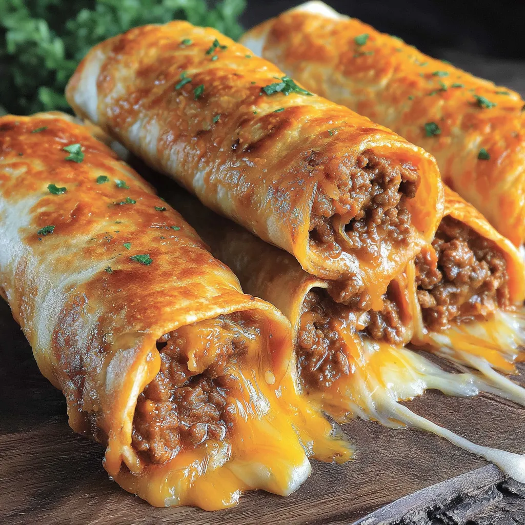 Crispy Beef and Cheese Chimichangas