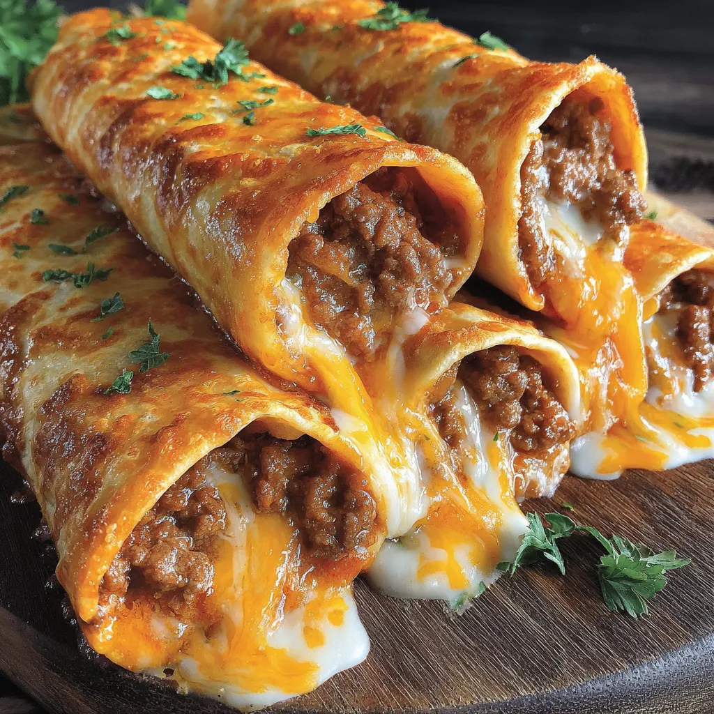 Crispy Beef and Cheese Chimichangas