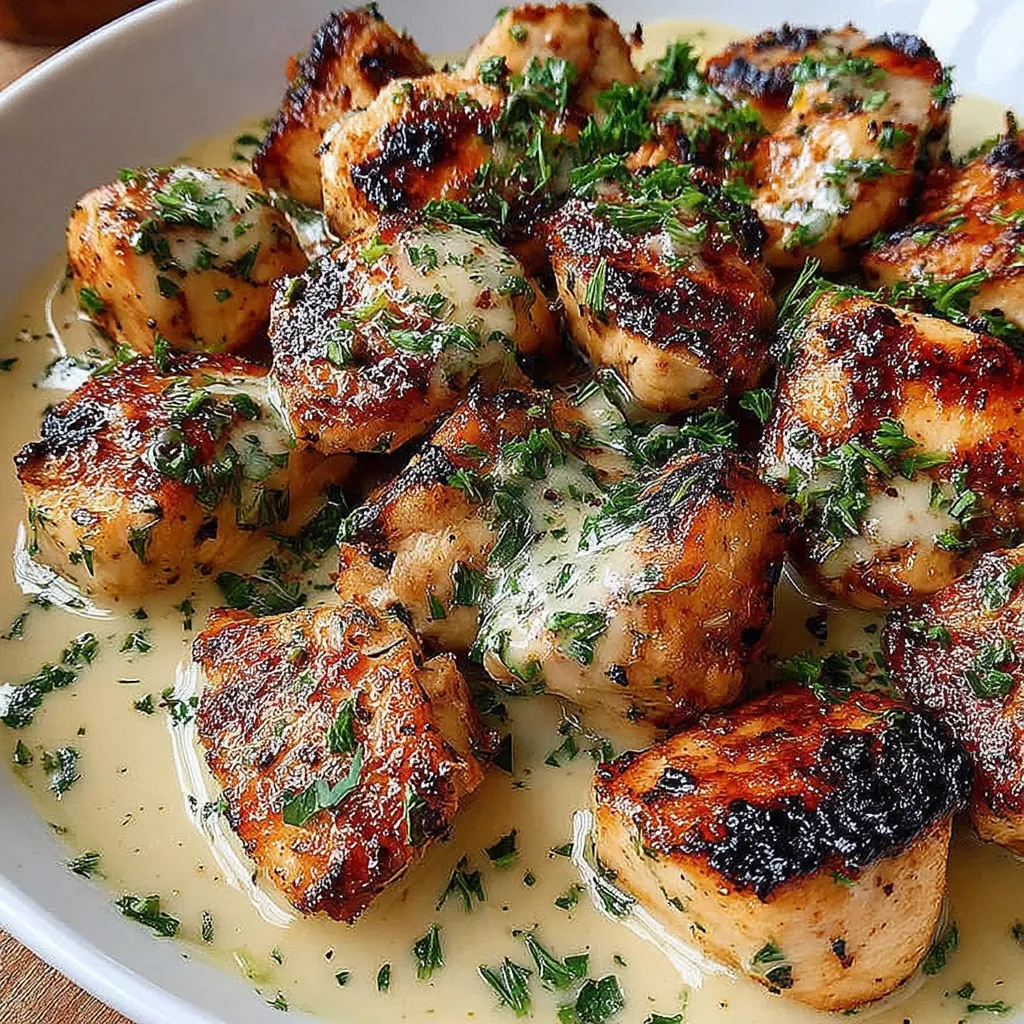 Grilled Chicken Bites Garlic Sauce
