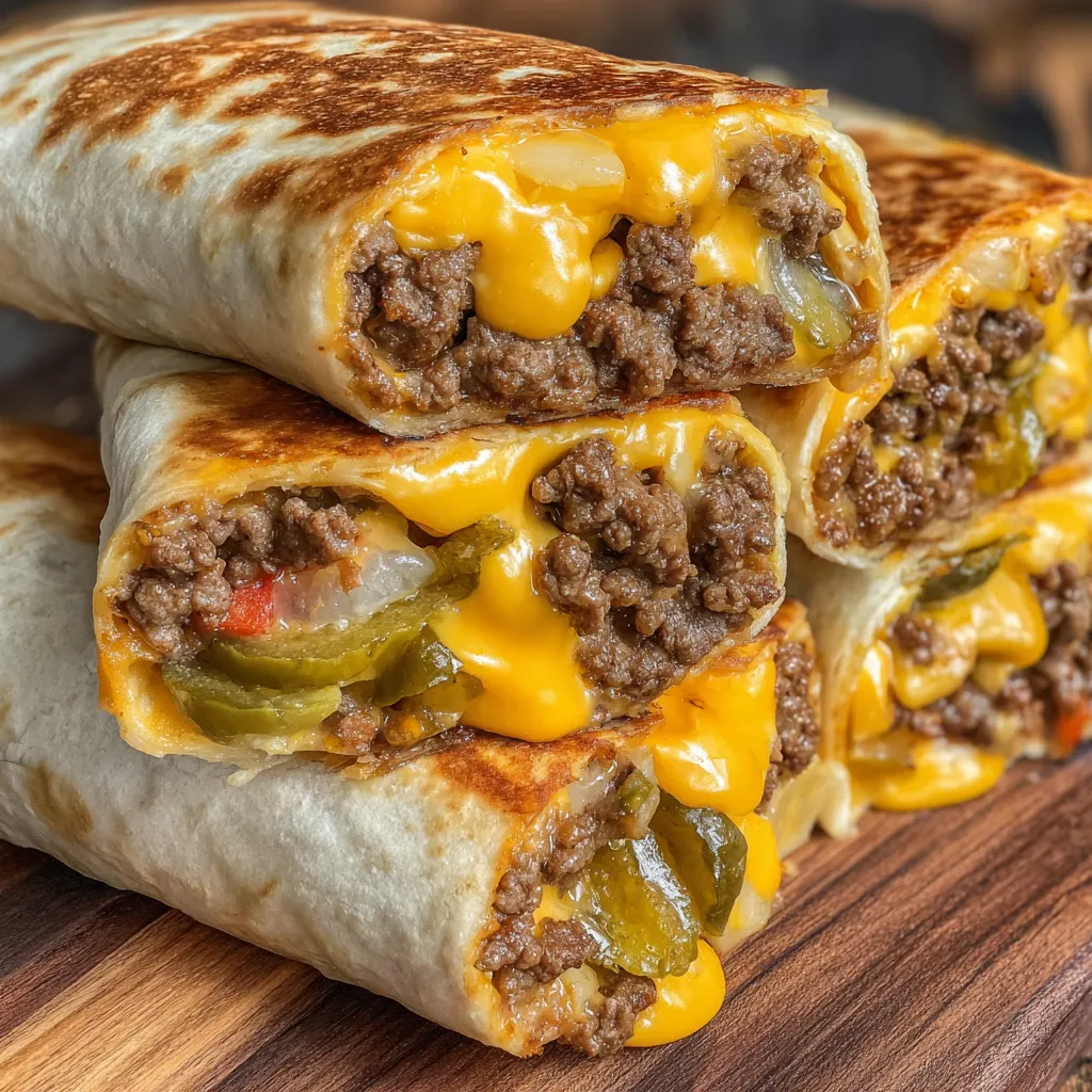 Air Fryer Cheeseburger Wraps