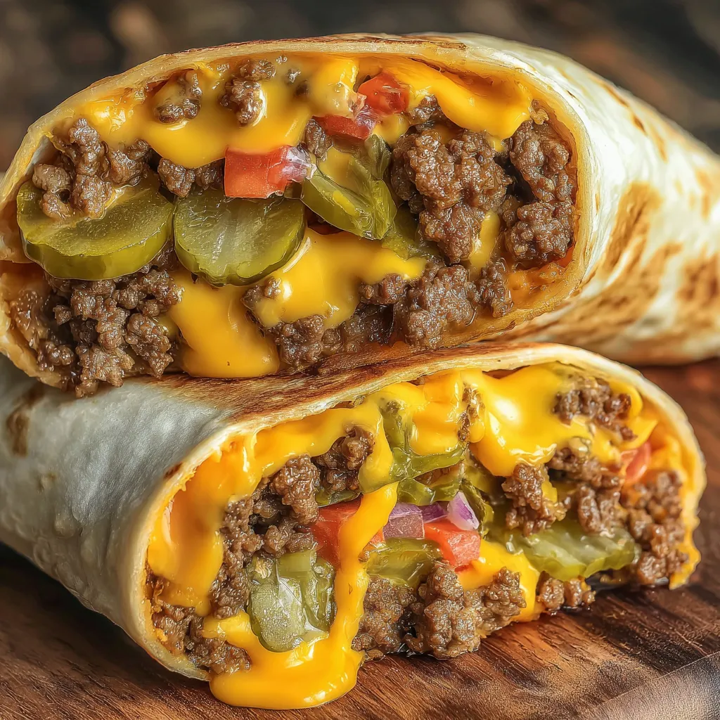 Air Fryer Cheeseburger Wraps