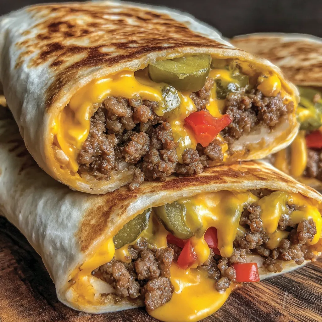 Air Fryer Cheeseburger Wraps