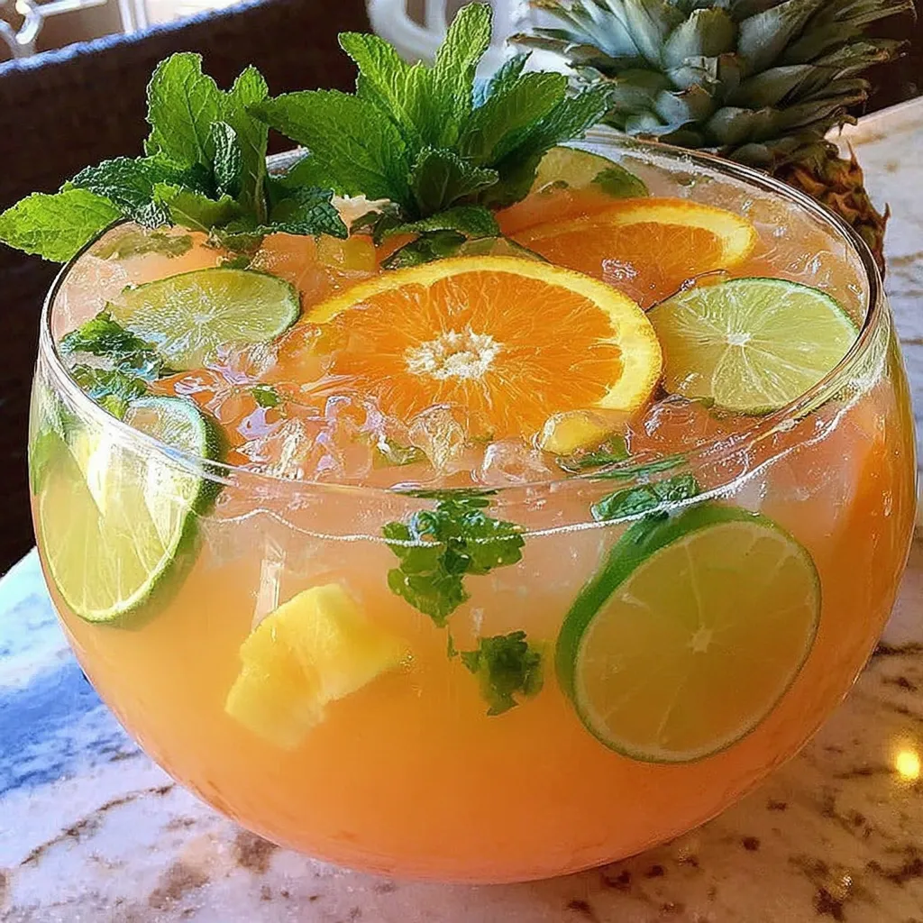 SUMMER TROPICAL PINEAPPLE LEMONADE PUNCH
