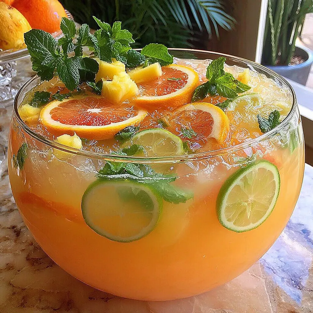 SUMMER TROPICAL PINEAPPLE LEMONADE PUNCH