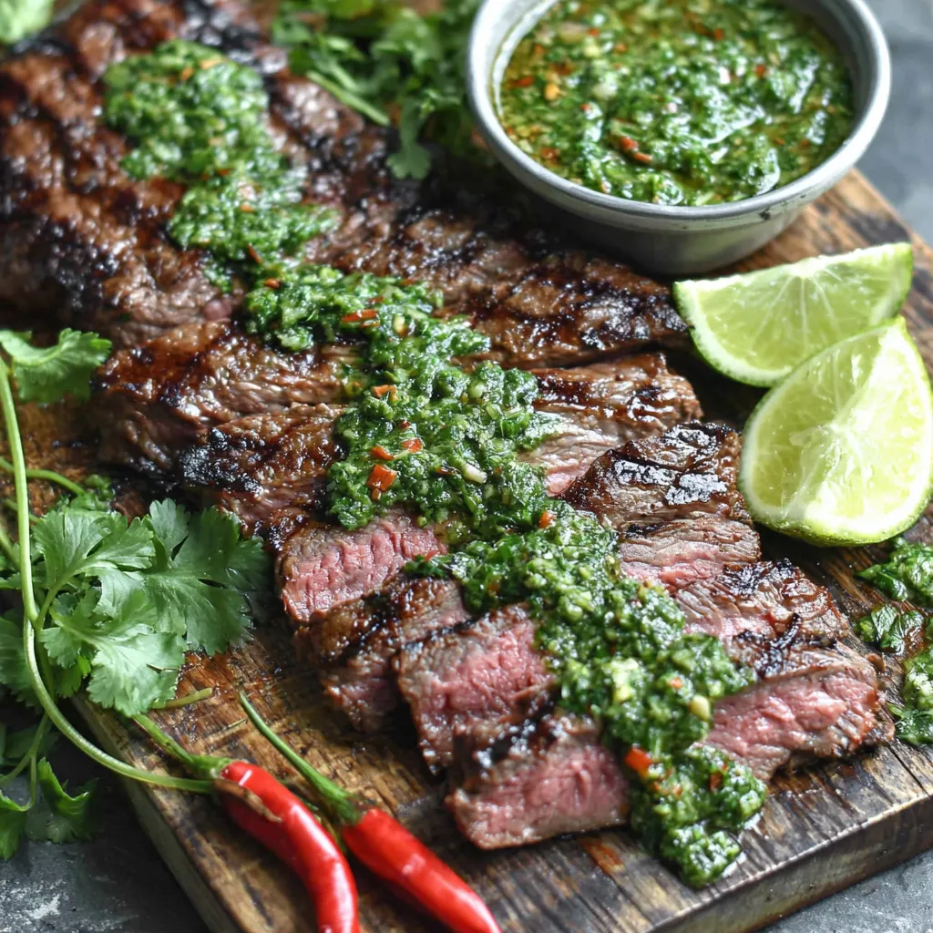 Grilled Skirt Steak with Chimichurri