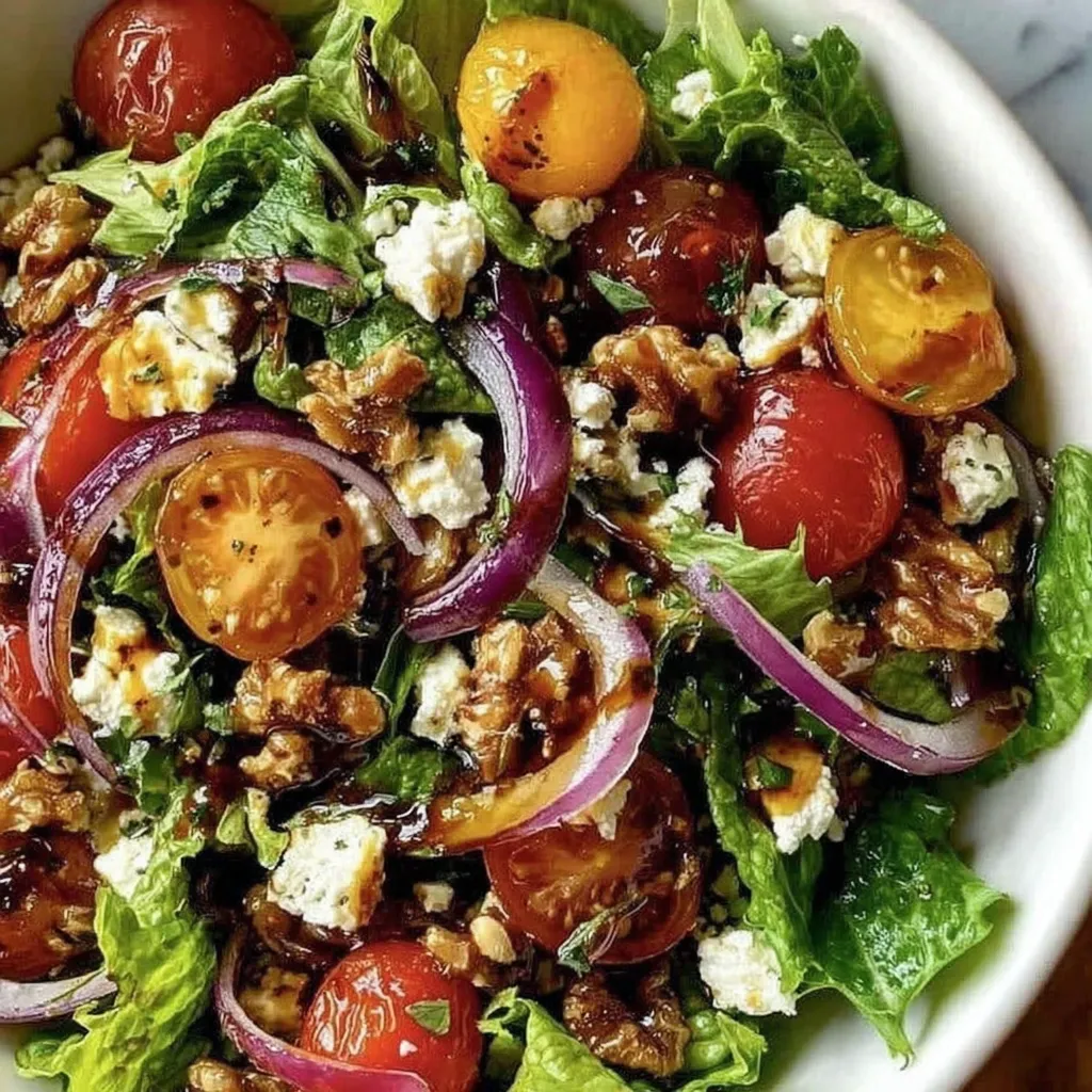 A big bowl of tasty field greens with Greek cheese and honey dressing.
