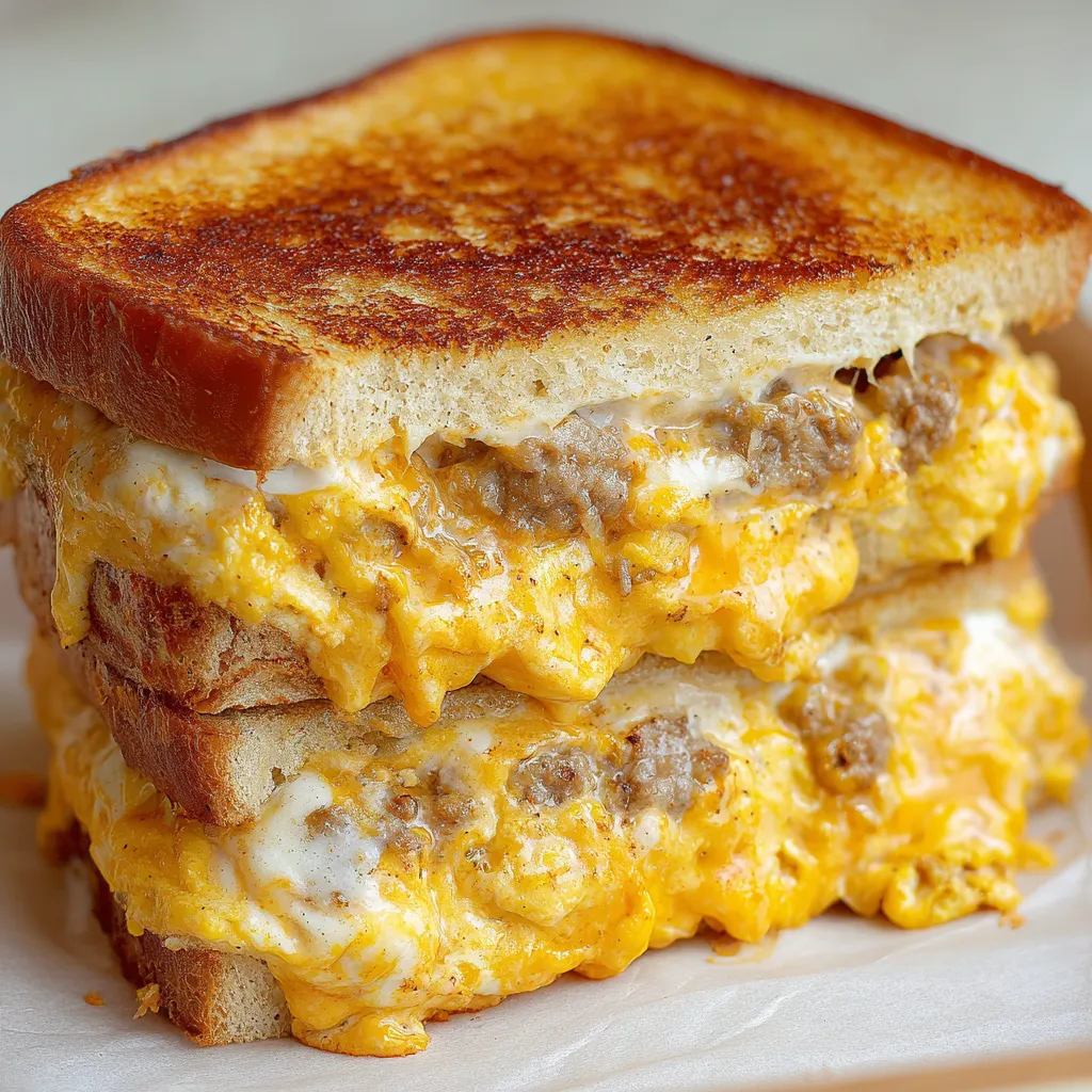 Grilled Cheese Sausage and Egg Breakfast Casserole