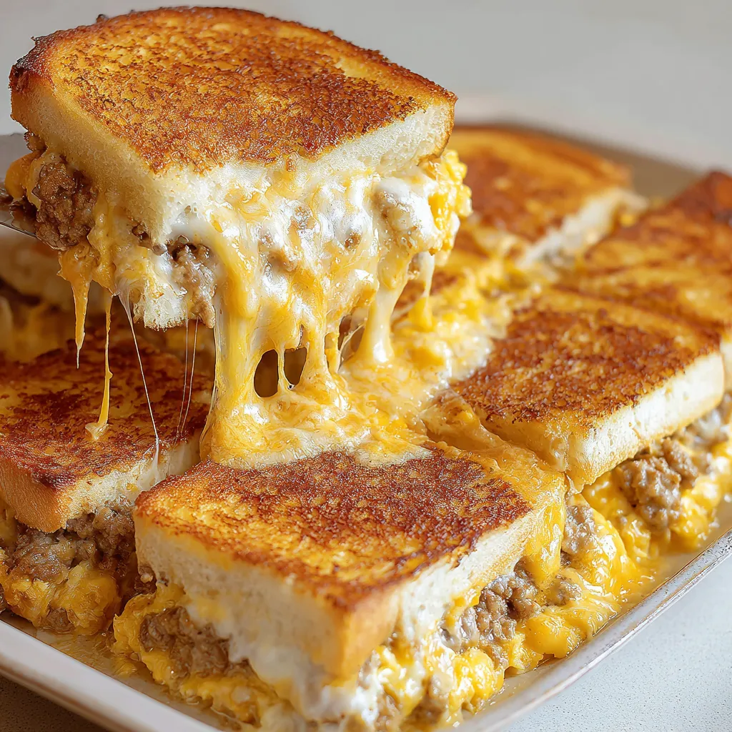 Grilled Cheese Sausage and Egg Breakfast Casserole