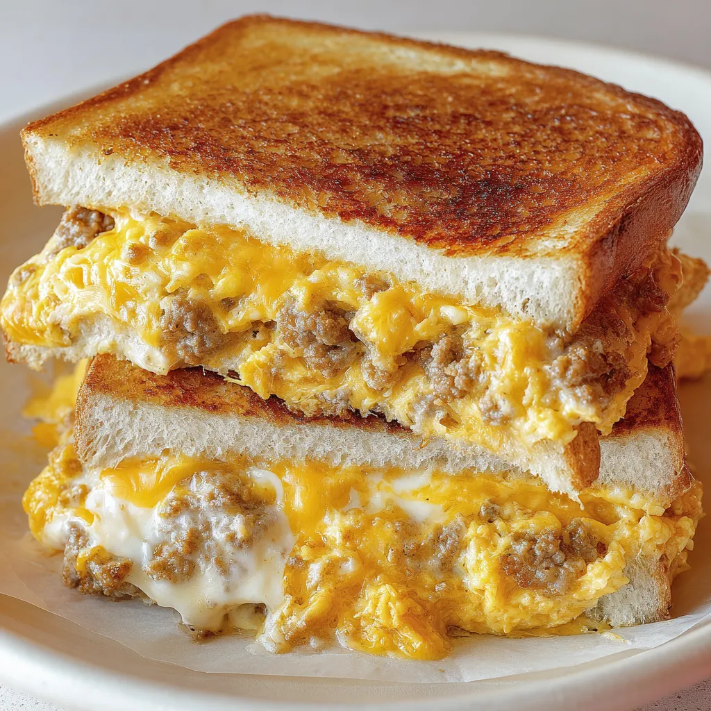 Grilled Cheese Sausage and Egg Breakfast Casserole