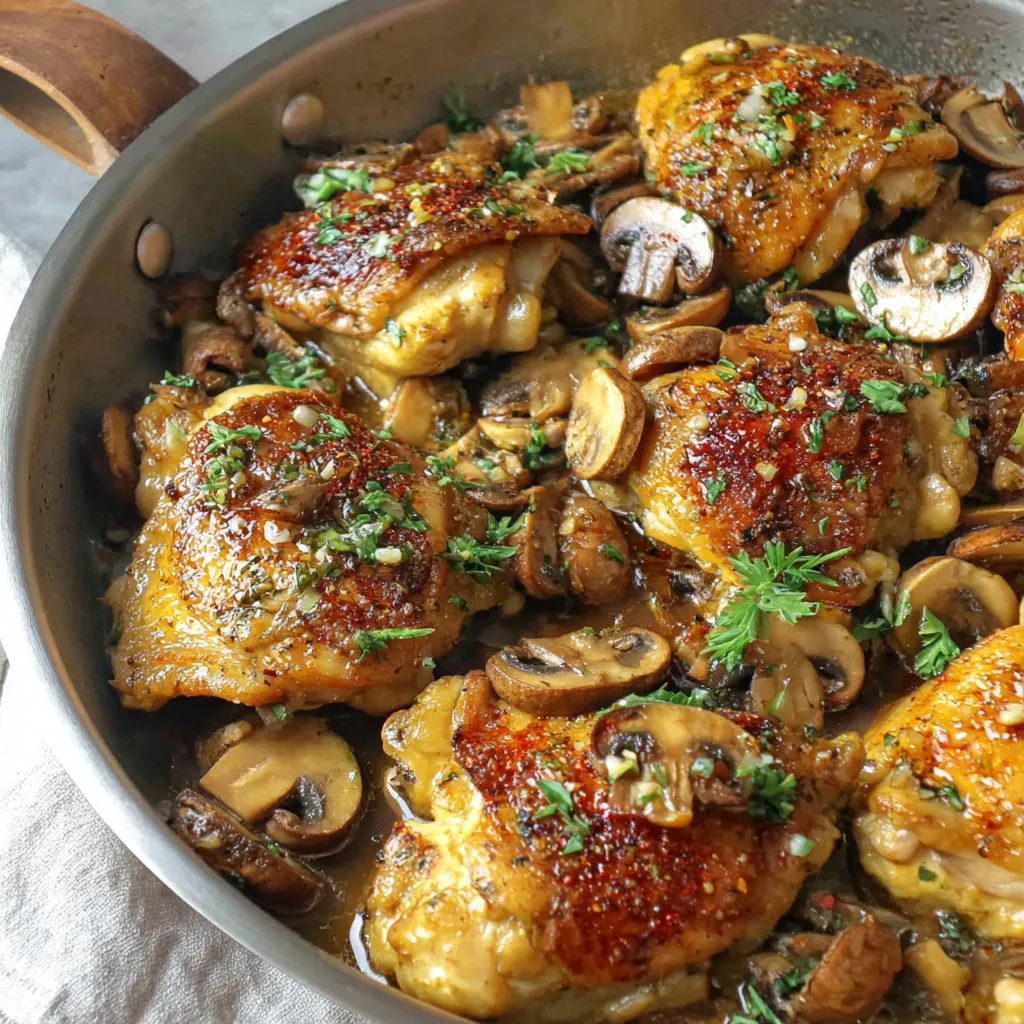 Garlic Mushroom Chicken Thighs
