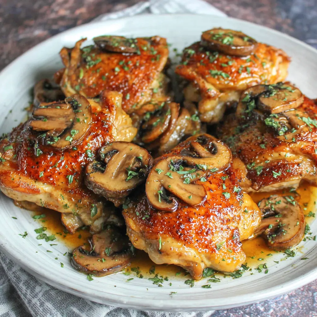 Garlic Mushroom Chicken Thighs