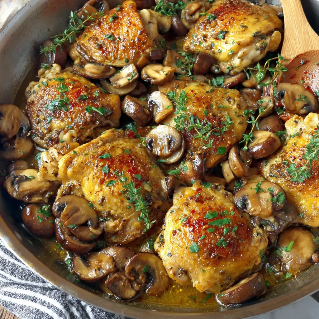 Garlic Mushroom Chicken Thighs
