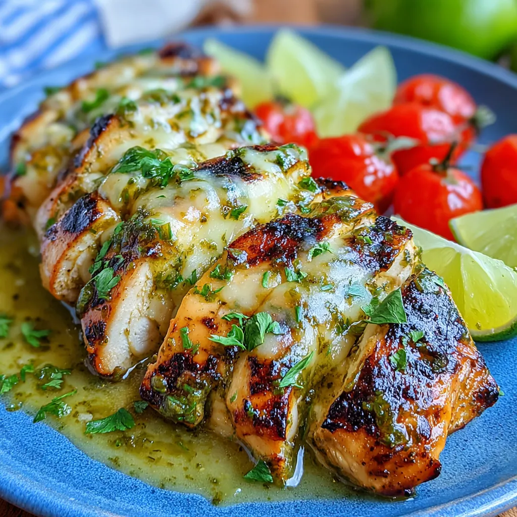 Grilled Salsa Verde Pepper Jack Chicken