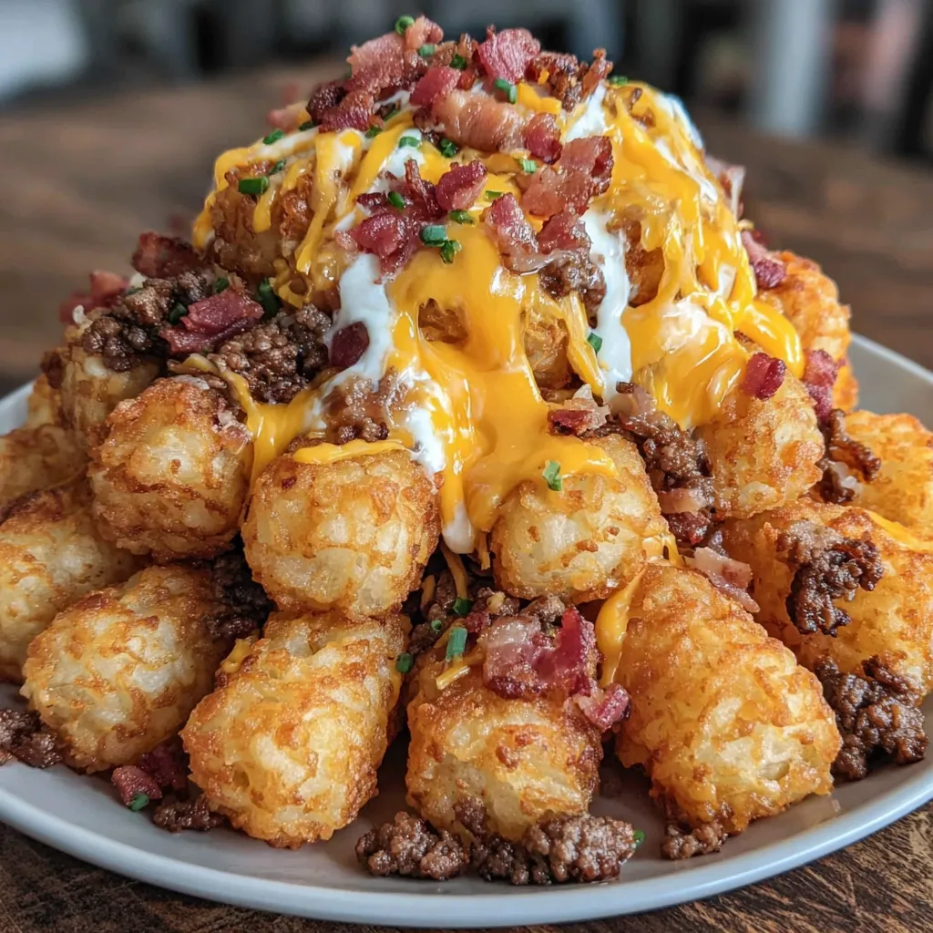 Bacon Cheeseburger Stuffed Tater Tot Cones: 5 Easy Steps