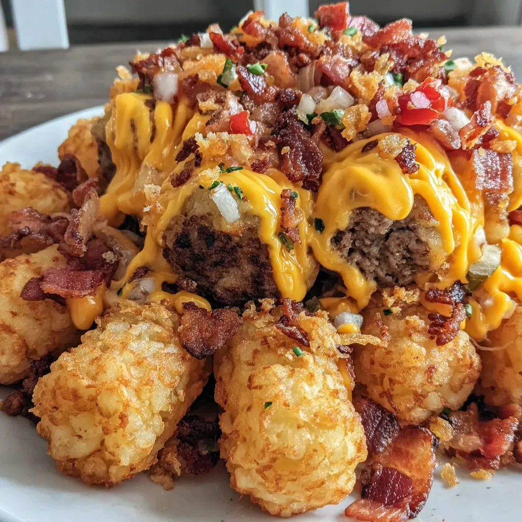 Bacon Cheeseburger Stuffed Tater Tot Cones: 5 Easy Steps