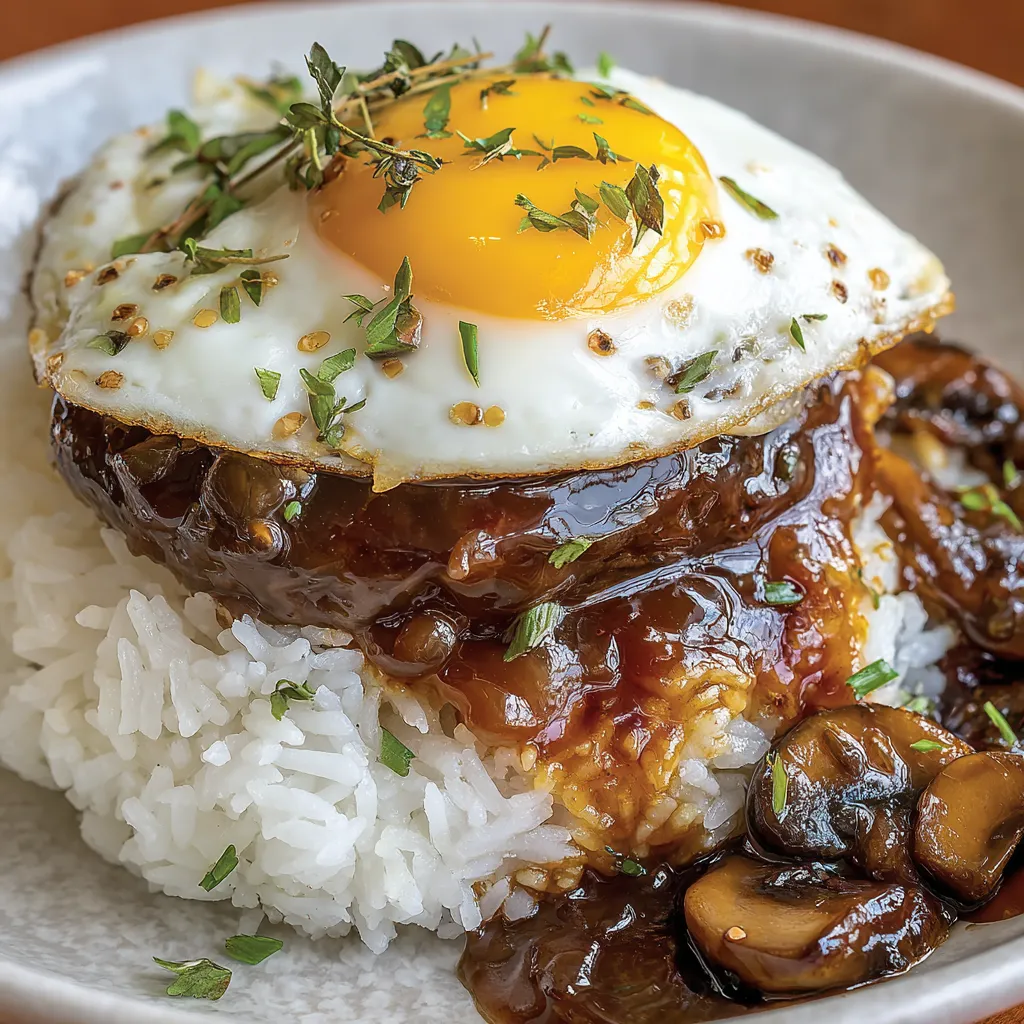 Hawaiian Loco Moco (Hamburger Steak with Gravy)