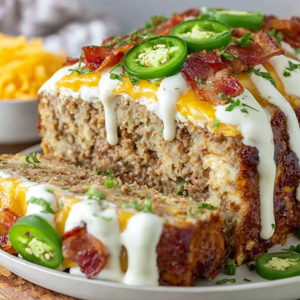 Smoky Jalapeño Popper Meatloaf with Creamy Ranch Drizzle: A Bold Twist on a Classic Comfort Food