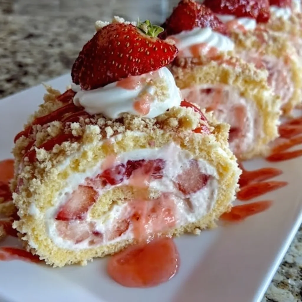 Strawberry Shortcake Cheesecake Rolls