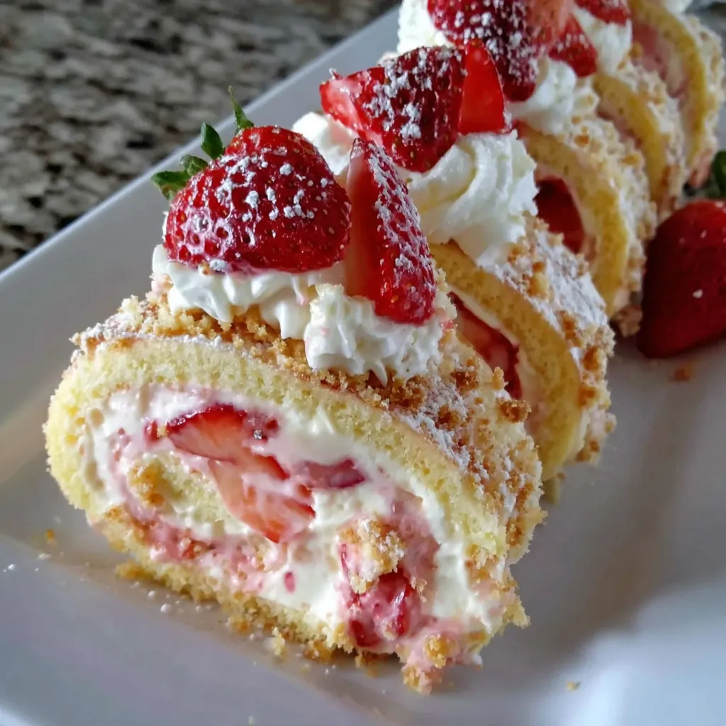 Strawberry Shortcake Cheesecake Rolls