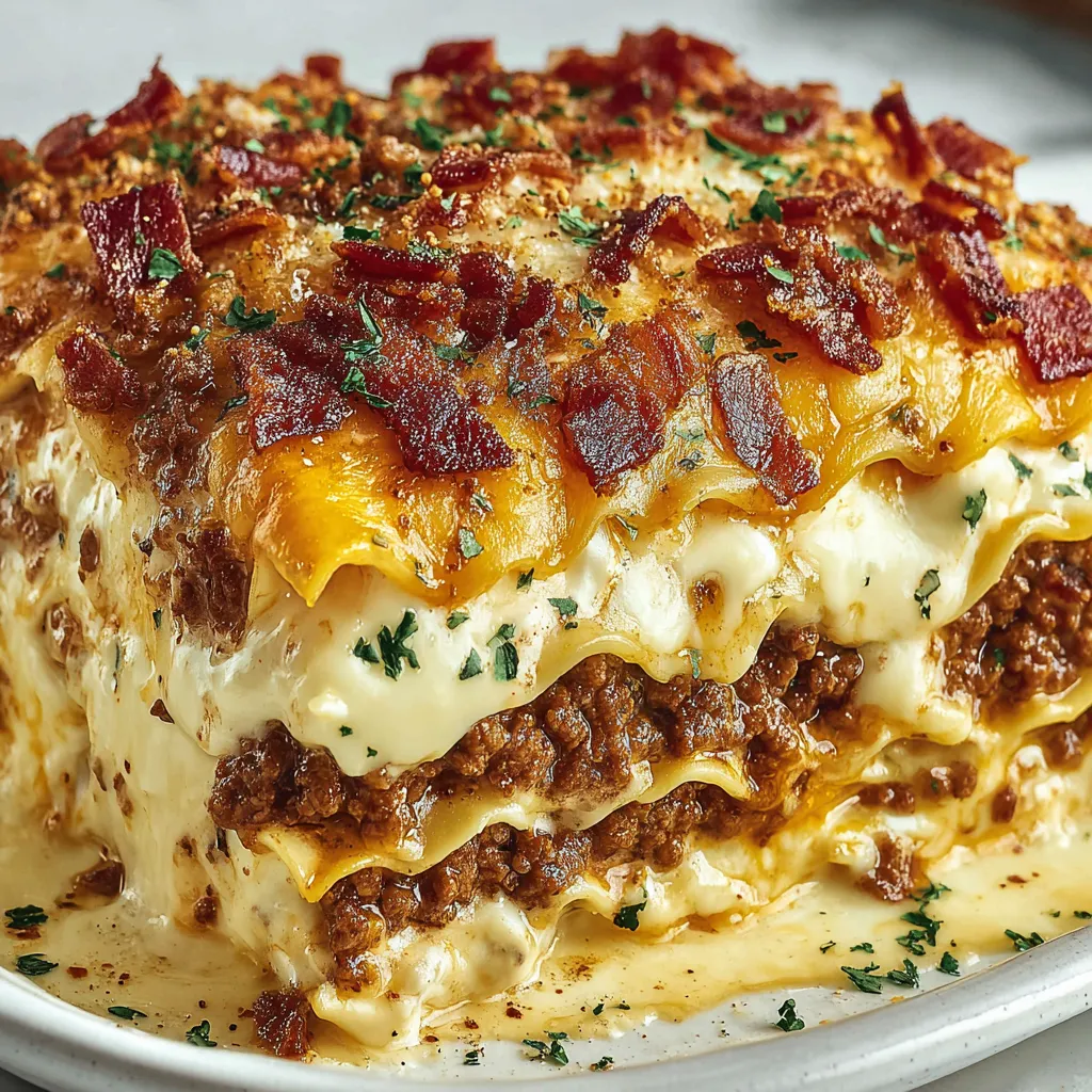 Parmesan Garlic Bacon Lasagna