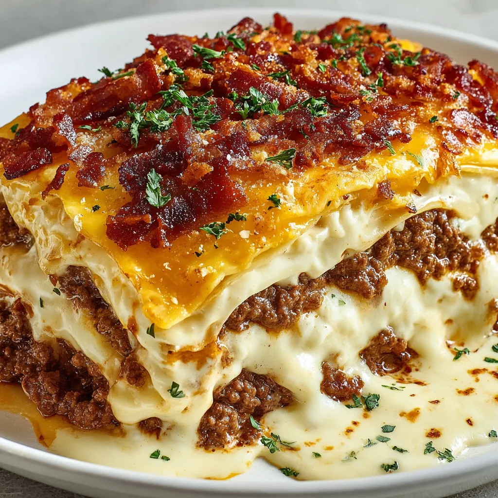 Parmesan Garlic Bacon Lasagna