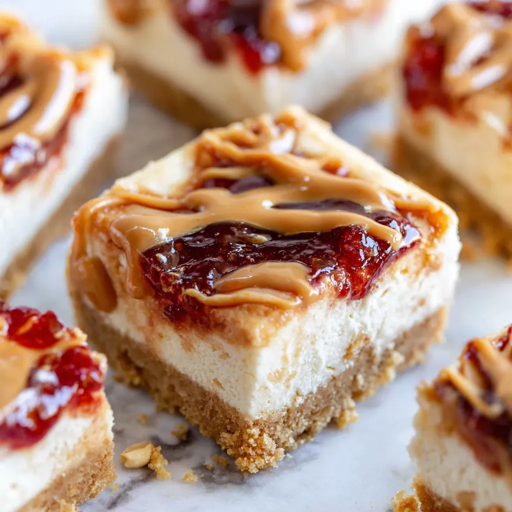 Peanut Butter and Jelly Cheesecake Bars