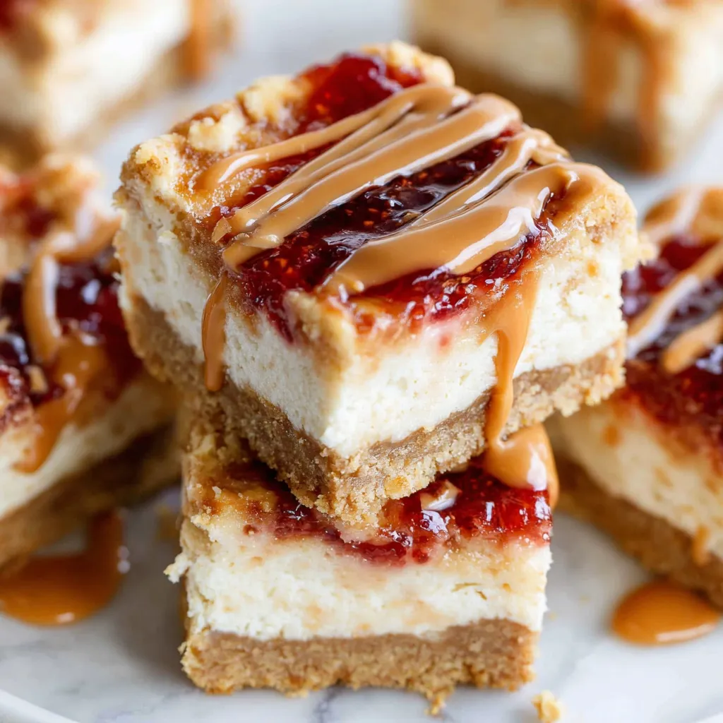 Peanut Butter and Jelly Cheesecake Bars