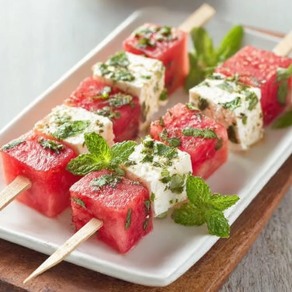 Wassermelonen-Feta Spieße