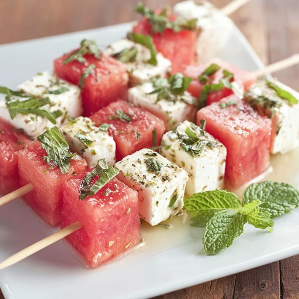 Wassermelonen-Feta Spieße