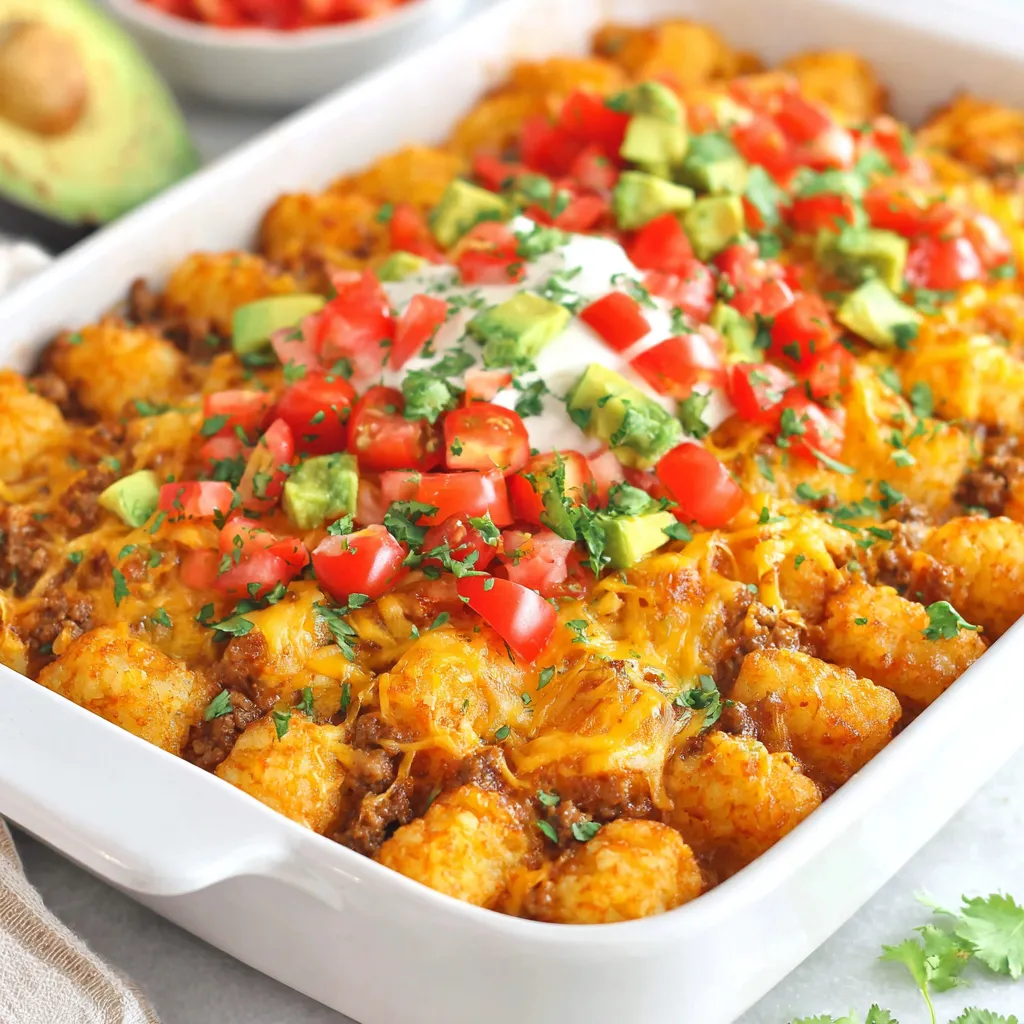 Easy Taco Tater Tot Casserole