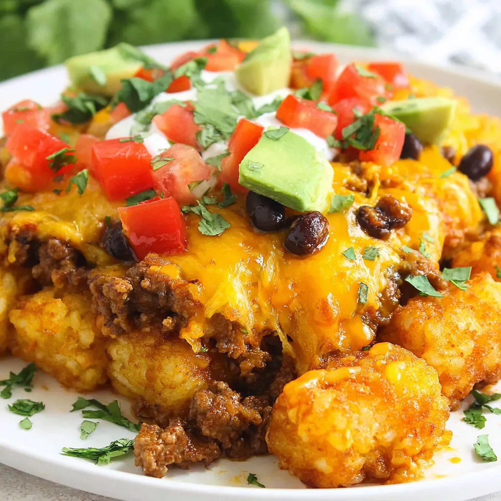 Easy Taco Tater Tot Casserole