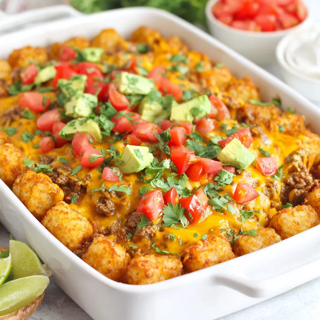 Easy Taco Tater Tot Casserole