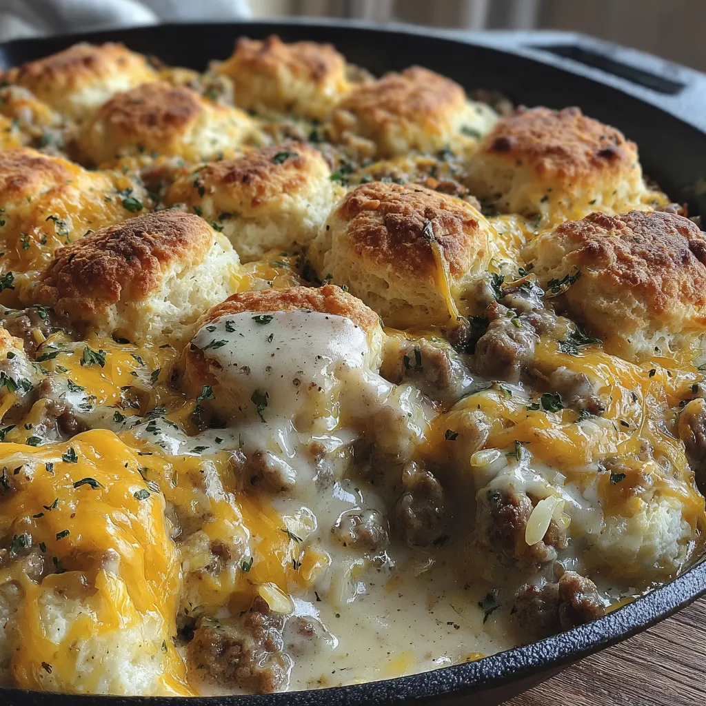 Biscuits Gravy Hashbrown Dish