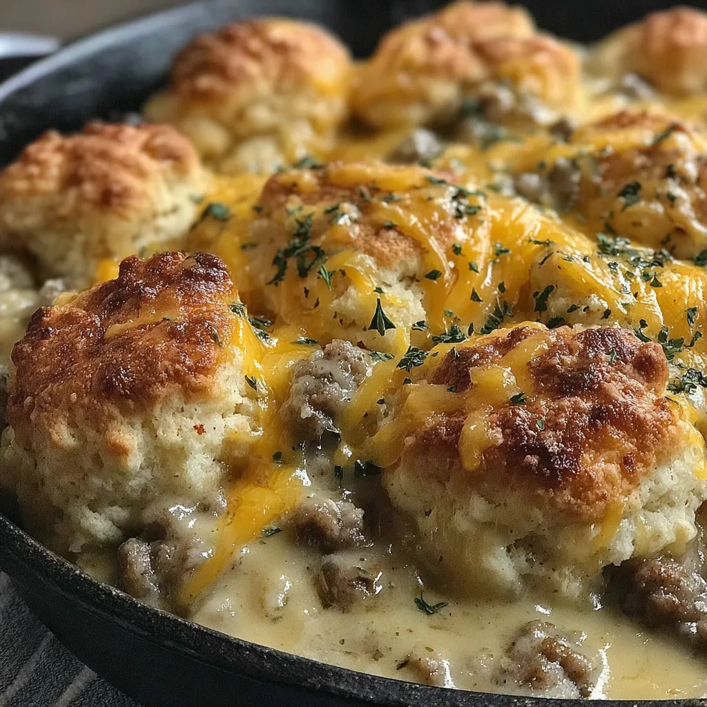 Biscuits Gravy Hashbrown Dish