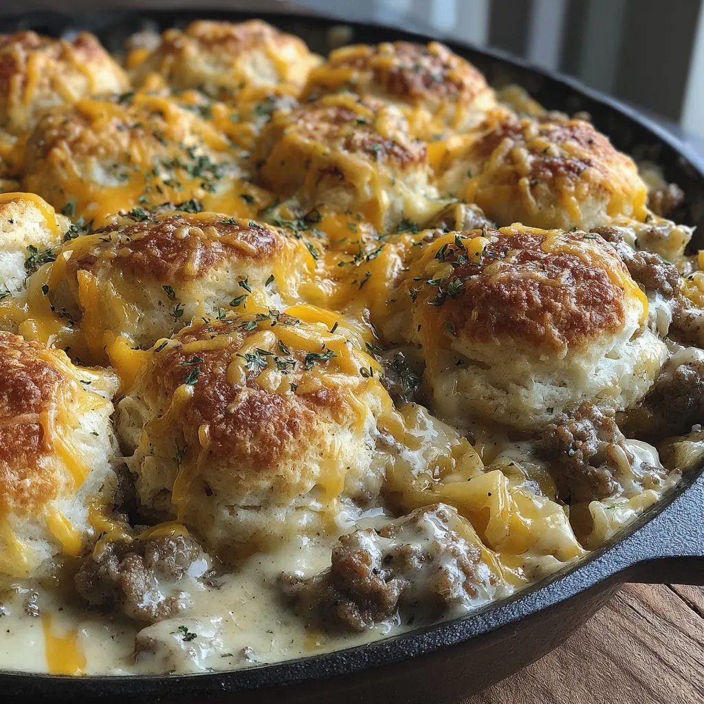 Biscuits Gravy Hashbrown Dish