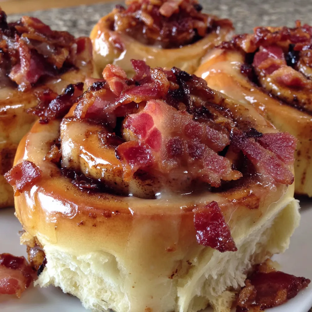 Easy Maple Bacon Cinnamon Rolls