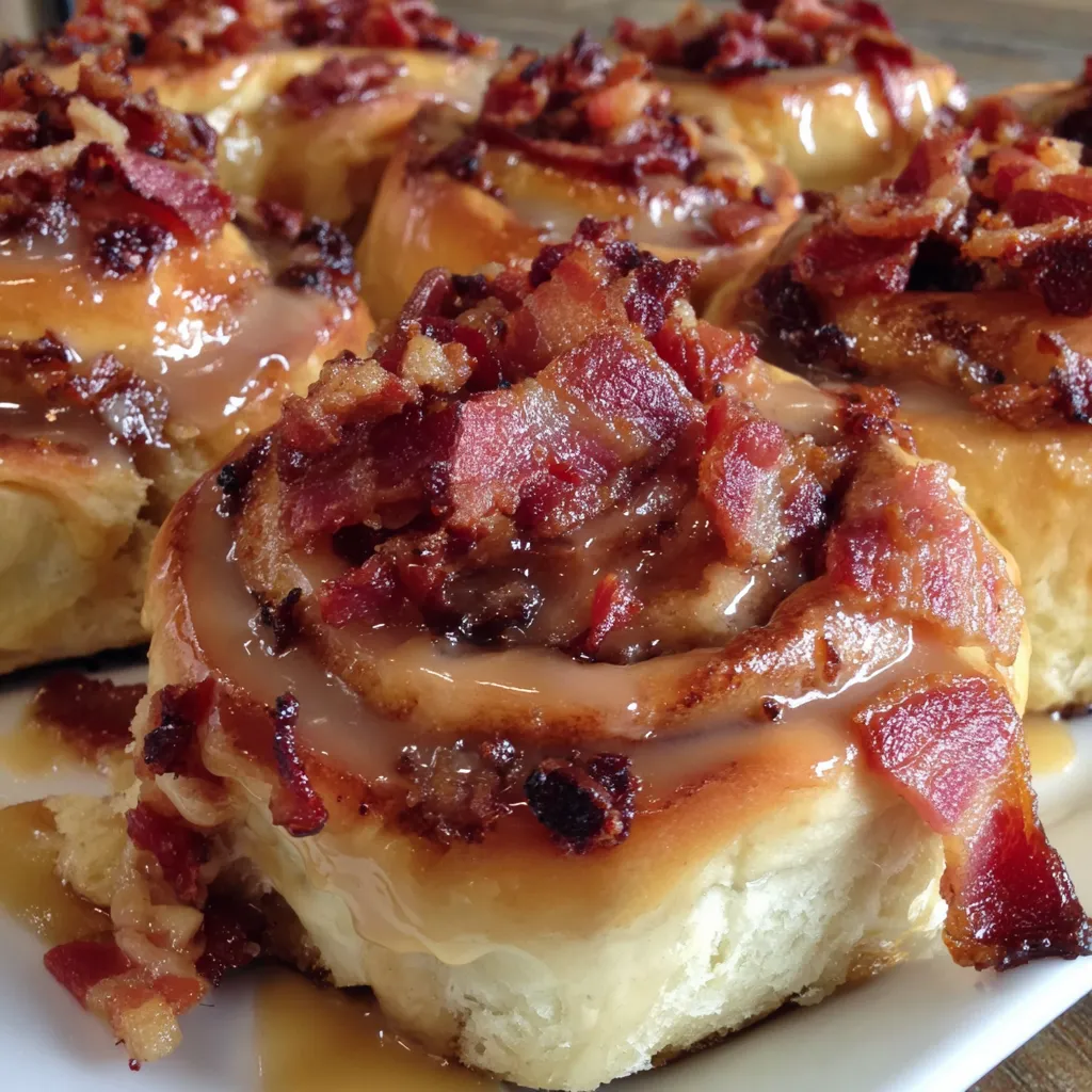 Easy Maple Bacon Cinnamon Rolls
