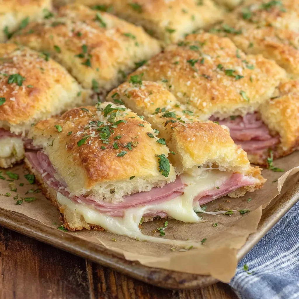 Hot Ham and Cheese Crescent Roll Sandwiches